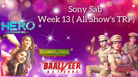 Sony Sab Week 13 All Tv Shows Trp By Vms Channel Youtube