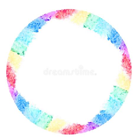 Abstract Watercolor Round Frame Rainbow Seven Colors Background