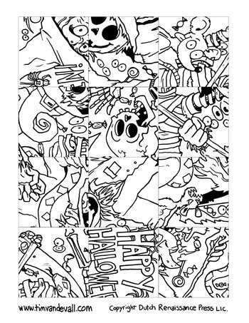 Scarecrow coloring page free printable pages at olegratiy best of. Printable Halloween Puzzle - Tim's Printables