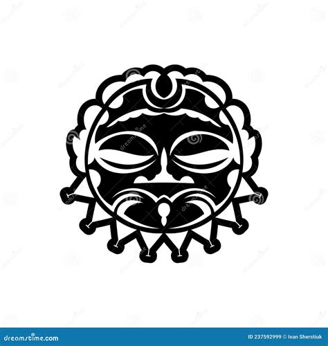 Maori Traditional Mask Polynesian Tattoo Styled Mask Vector