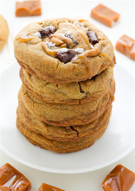 Salted Caramel Stuffed Chocolate Chunk Cookies Baker By Nature