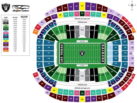 Allegiant Stadium Seating Plan - Seating plans of Sport arenas around