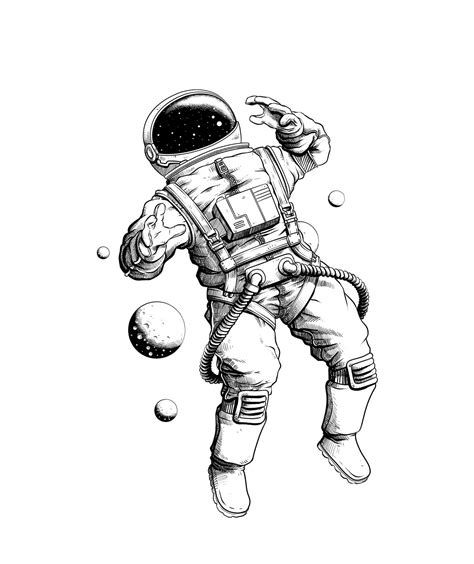 Space Suit Sketch Astronaut Spaceman Bodaswasuas