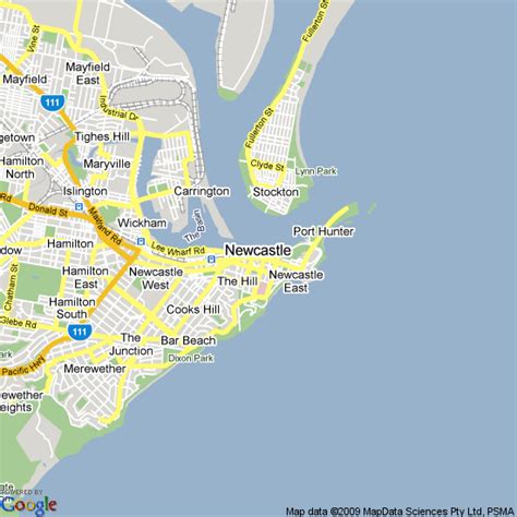 Map Of Newcastle Nsw Hotels Accommodation