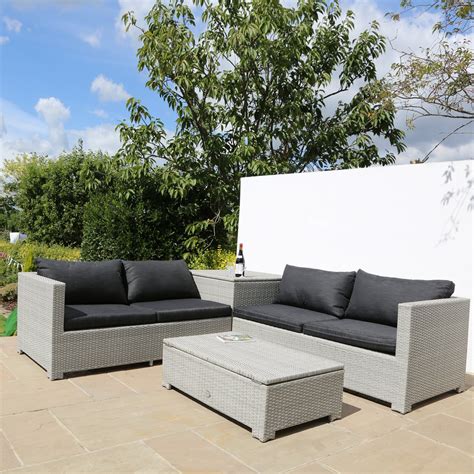 Lounge sofa garten | die größten spezialisten in den niederlanden bei lieferung bezahlen rabatte bis zu 70%! Vier-Sitzer Rattan Garten Sofa-Set mit Beistelltisch und ...