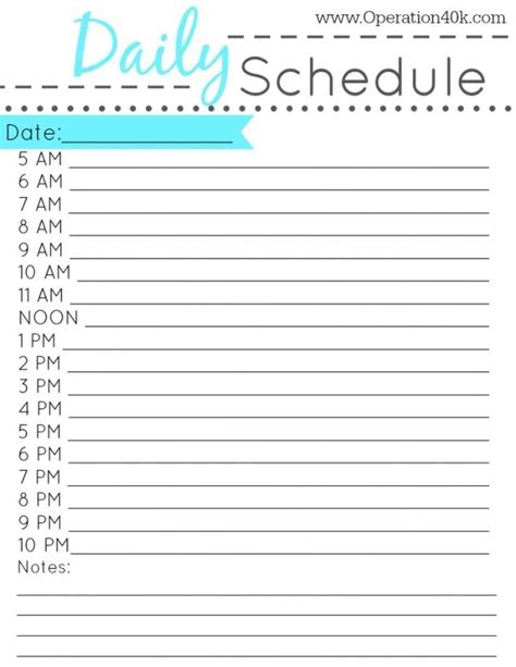 21 Sample Free Daily Schedule Templates And Daily Planners Word Excel Pdf
