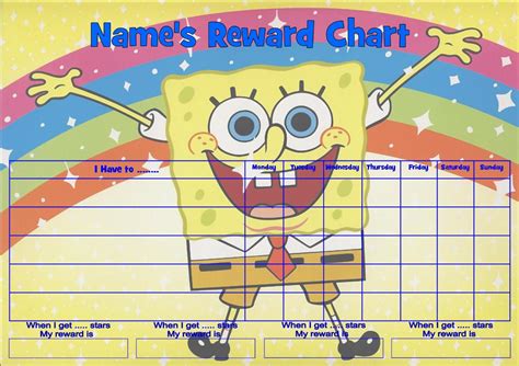 Spongebob Squarepants Jobbehaviorrewardhomework Chart Free Pen