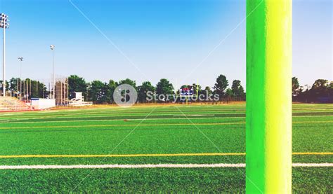 American Football Goal Post In An Outdoor Sports Stadium Royalty Free
