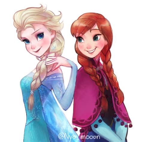 A Ka Nyamo Anna Frozen Elsa Frozen Frozen Disney Collaboration Highres Girls