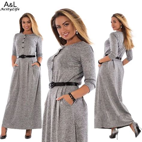 Size 2018 6xl Maxi Work Long Plus Sleeve Winter 5xl Dresses Dress