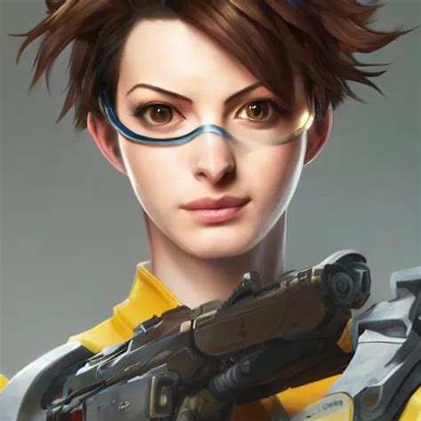 A Highly Detailed Portrait Of Tracer From Overwatch As Stable