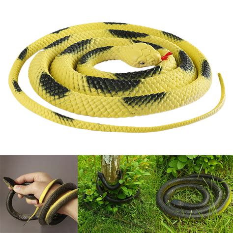 47 Large Lifelike Realistic Fake Rubber Snake Toys Garden Props Funny