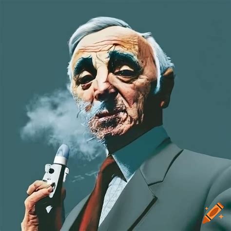 Charles Aznavour Vaping On Craiyon