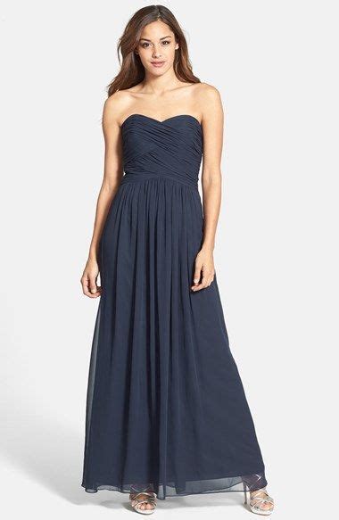 Dessy Collection Strapless Ruched Chiffon Gown Available At Nordstrom