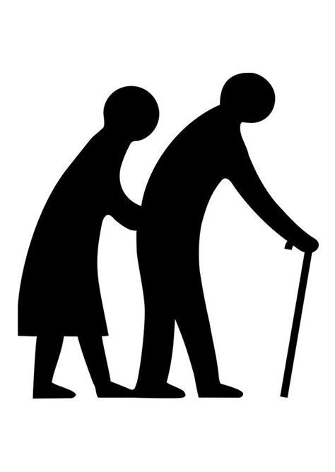 Dibujo para colorear pareja de ancianos - Dibujos Para Imprimir Gratis