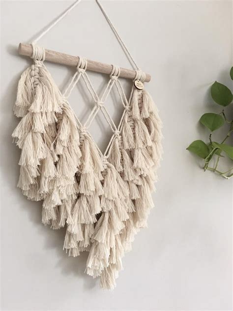 This project is easy, inexpensive and fun! Macrame Wall Hanging Bohemian Wall Hanging Boho Wall Art ...