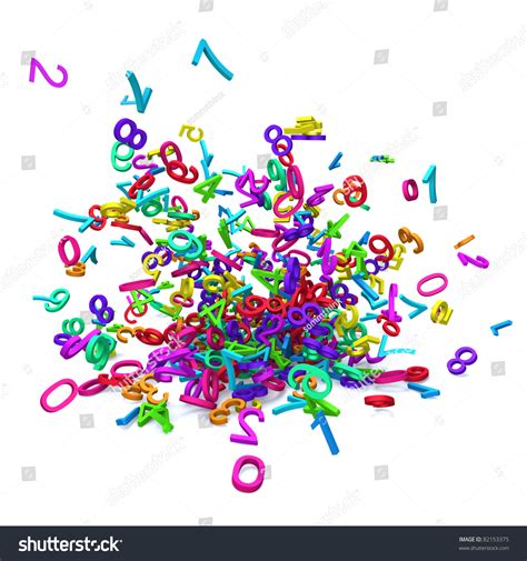 Colorful 3d Numbers Exploded Stock Photo 82153375 Shutterstock