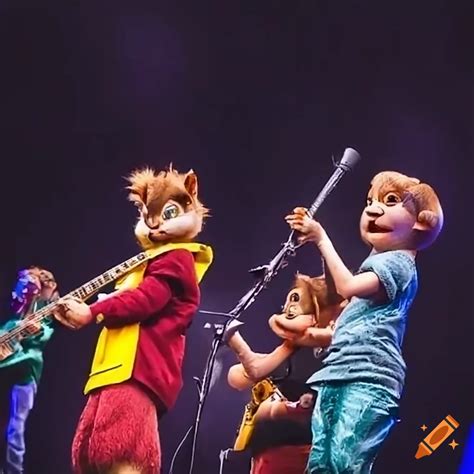 Live Performance Of Alvin And The Chipmunks Rock Band On Craiyon