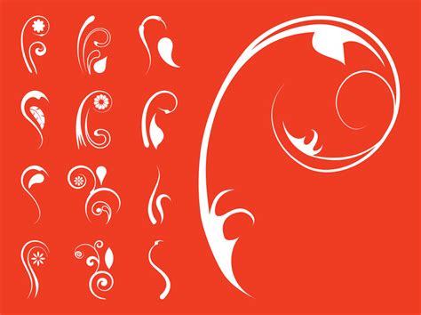 Floral Swirls Set Vector Vector Art And Graphics