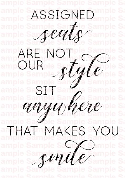 Printable Assigned Seats Are Not Our Style Pngsvg Etsy