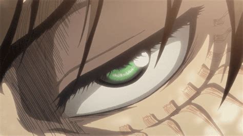 Attack On Titan Very Closer Of Eren Yeager With Green Eyes