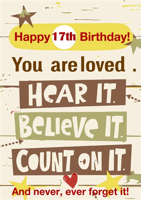8 Fantastic Printable Birthday Cards For 17 Year Olds Free
