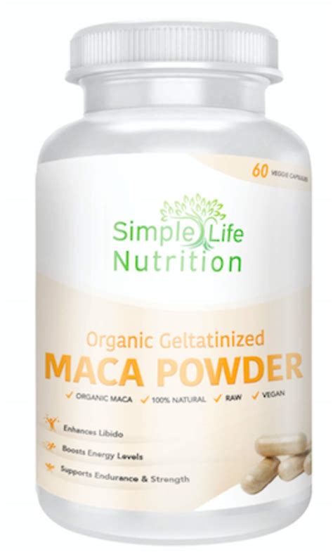 Buy Simple Life Nutrition Organic Maca Root Powder Capsules Gelatinized Red Yellow Black Blend
