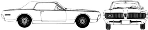 1967 Mercury Cougar Sedan Blueprints Free Outlines