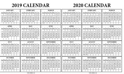 Sample One Page Multi Year Calendars Image Blank Calendar Template