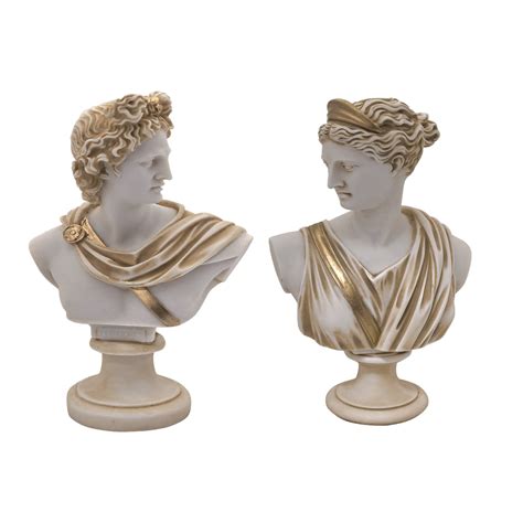Set Apollo God And Artemis Goddess Busts Sculptures Greek Etsy Australia