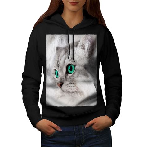 Wellcoda Pet Cute Kitten Furry Cat Womens Hoodie Cat Casual Hooded