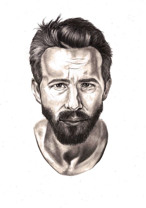 Pencil Drawing Of Ryan Reynolds Amber Clouston