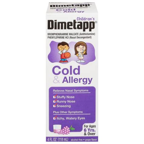 Dimetapp Childrens Cold And Allergy Grape Flavor Alcohol Free Publix