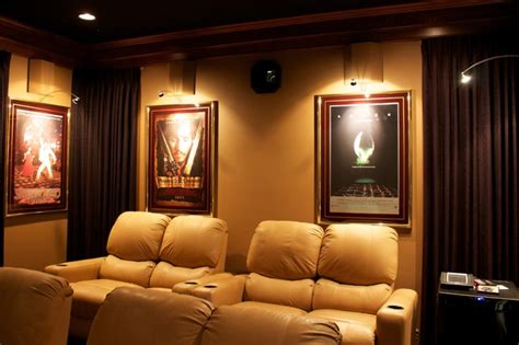 Theater Room With Hidden Projector Home Theater Portland By Av