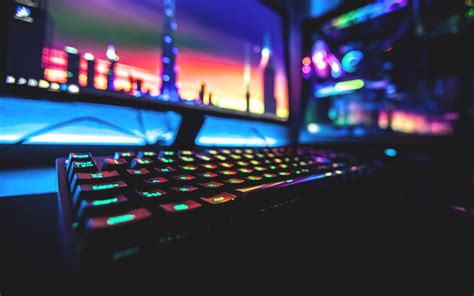 Colorful Neon Computer Keyboards Pc Gaming Wallpapers Hd Desktop