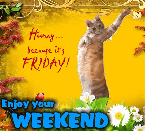 Hooray Because Today Its Friday Free Enjoy The Weekend Ecards 123 Greetings