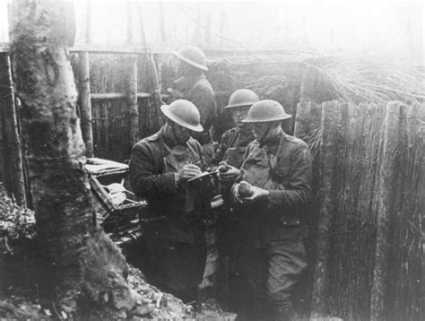 Us Army Reserve Soldiers Writing Messages In The Trenches Of France