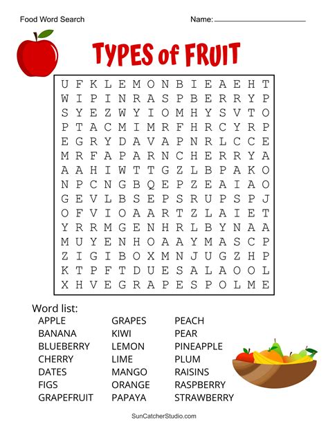 Food Word Search Free Printable Puzzles Diy Projects Patterns