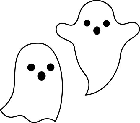 Simple Spooky Halloween Ghosts Free Clip Art