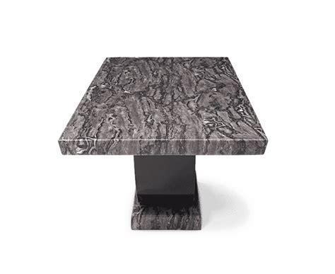 Raphael 200cm Dark Grey Pedestal Marble Dining Table With Raphael Chairs