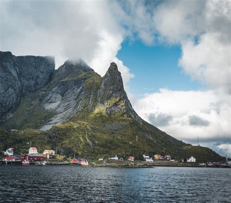Famous Tourist Attraction Of Reine In Lofoten With View Towards