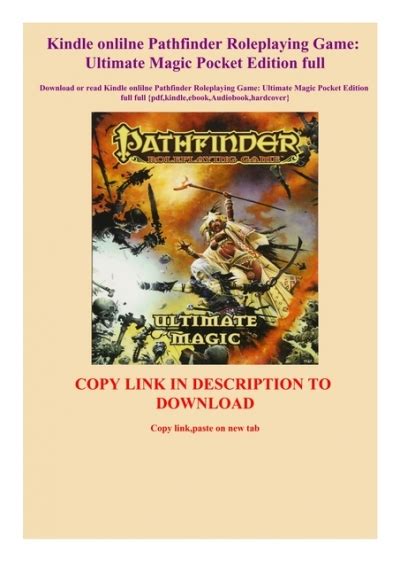 Kindle Onlilne Pathfinder Roleplaying Game Ultimate Magic Pocket