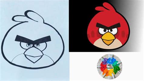 How To Draw Red Angry Birds Step By Step Angry Birds Drawing Youtube