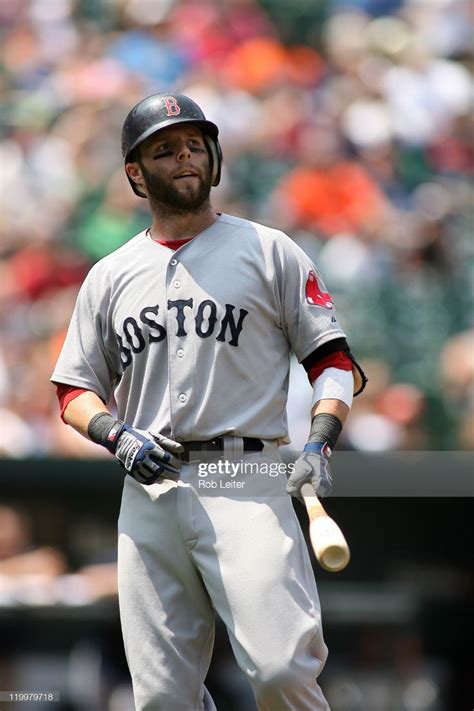 Dustin Pedroia Of The Boston Red Sox Bats During The Game Against The