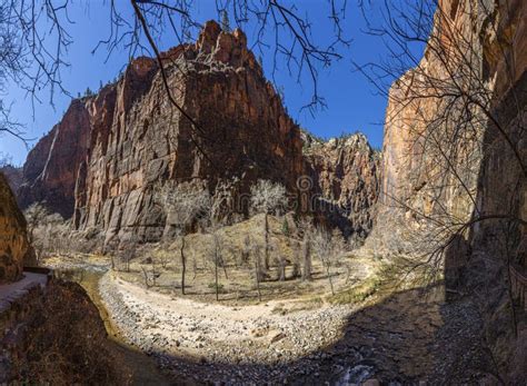 Impression From Virgin River Walking Path In The Zion National Park In