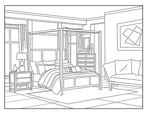Bedroom Around The House Coloring Pages For Adults 1 Etsy Singapore