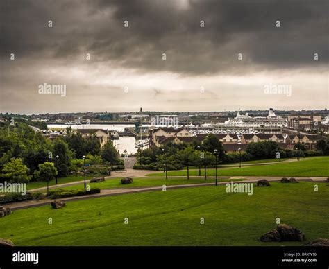 Redburn Dene Park North Shields With A Cruise Ship Docked In The Port