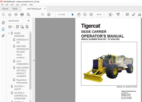Tigercat S E Carrier Operator S Manual Sn S To S Pdf