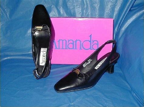 Amanda Black Heel Slingback Womens Dress Shoe 8 S Narrow Ebay