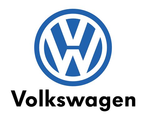 Volkswagen Brand Logo Car Symbol Blue With Name Black Design German